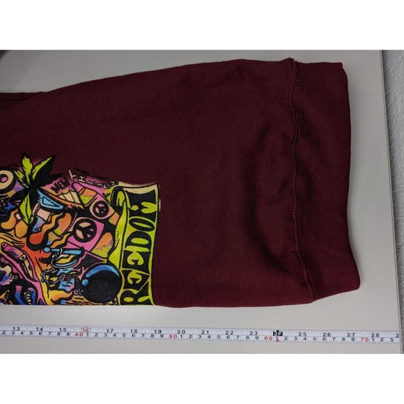 Red Crew Neck Sweater with Vibrant Graphic Design - Picture 6 of 6